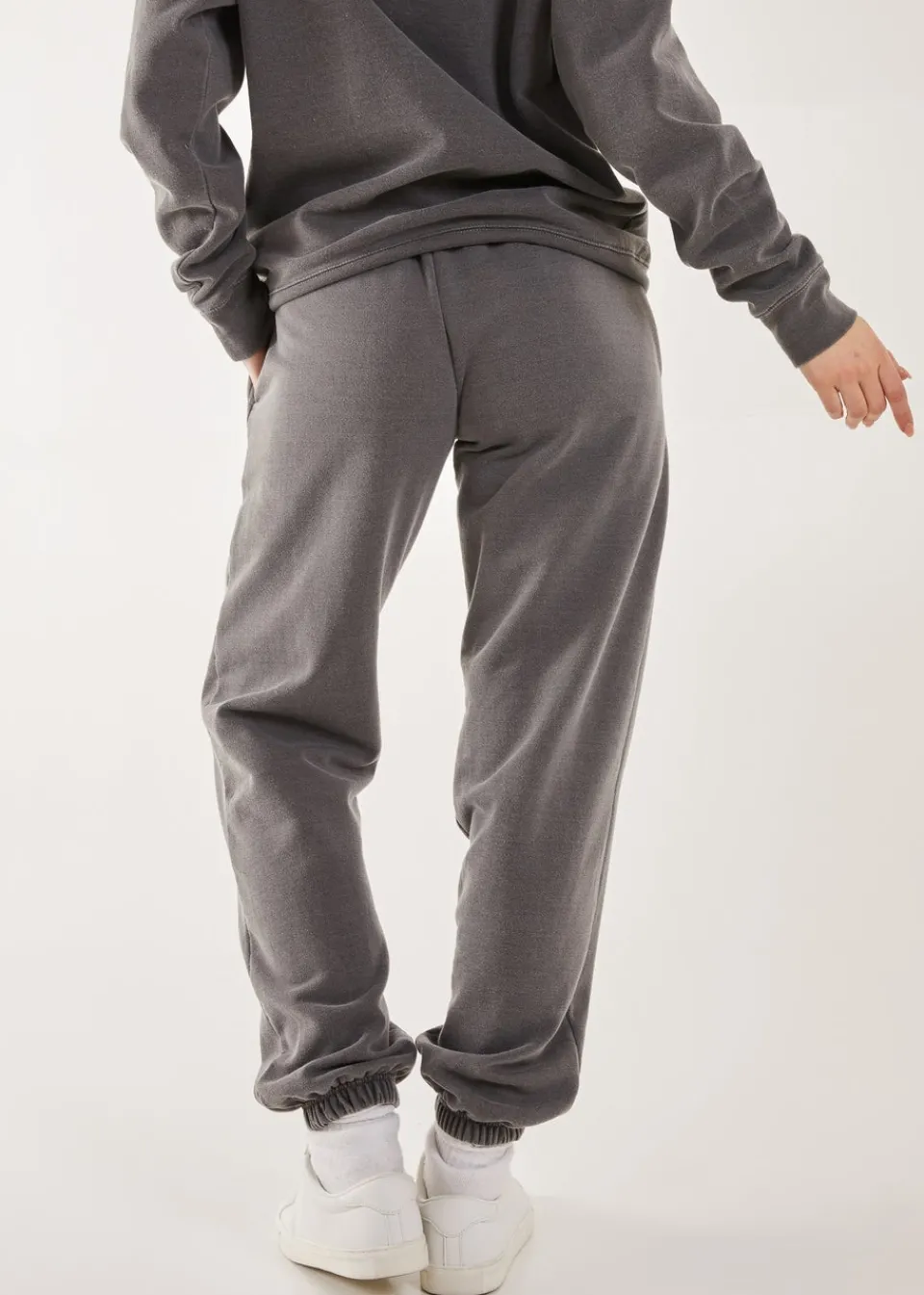 Trousers>Pink Vanilla Washed Tracksuit Bottoms Grey