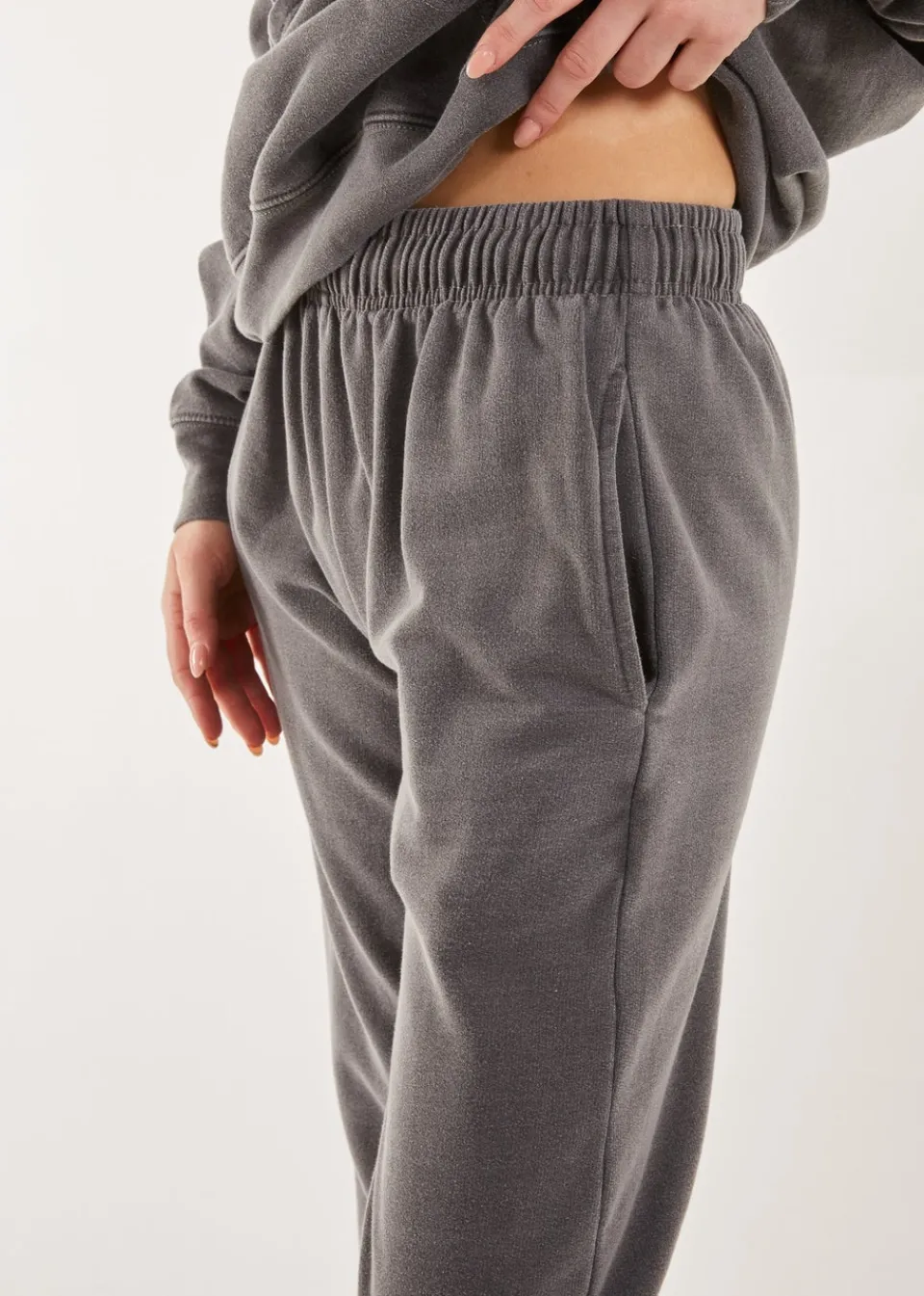 Trousers>Pink Vanilla Washed Tracksuit Bottoms Grey
