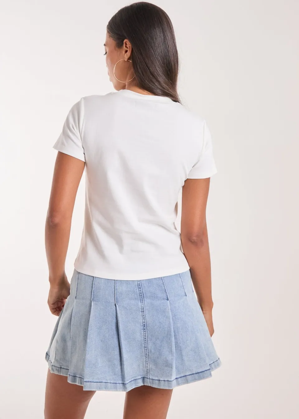 T-Shirts>Pink Vanilla Ivory Cherry Embellished T-Shirt