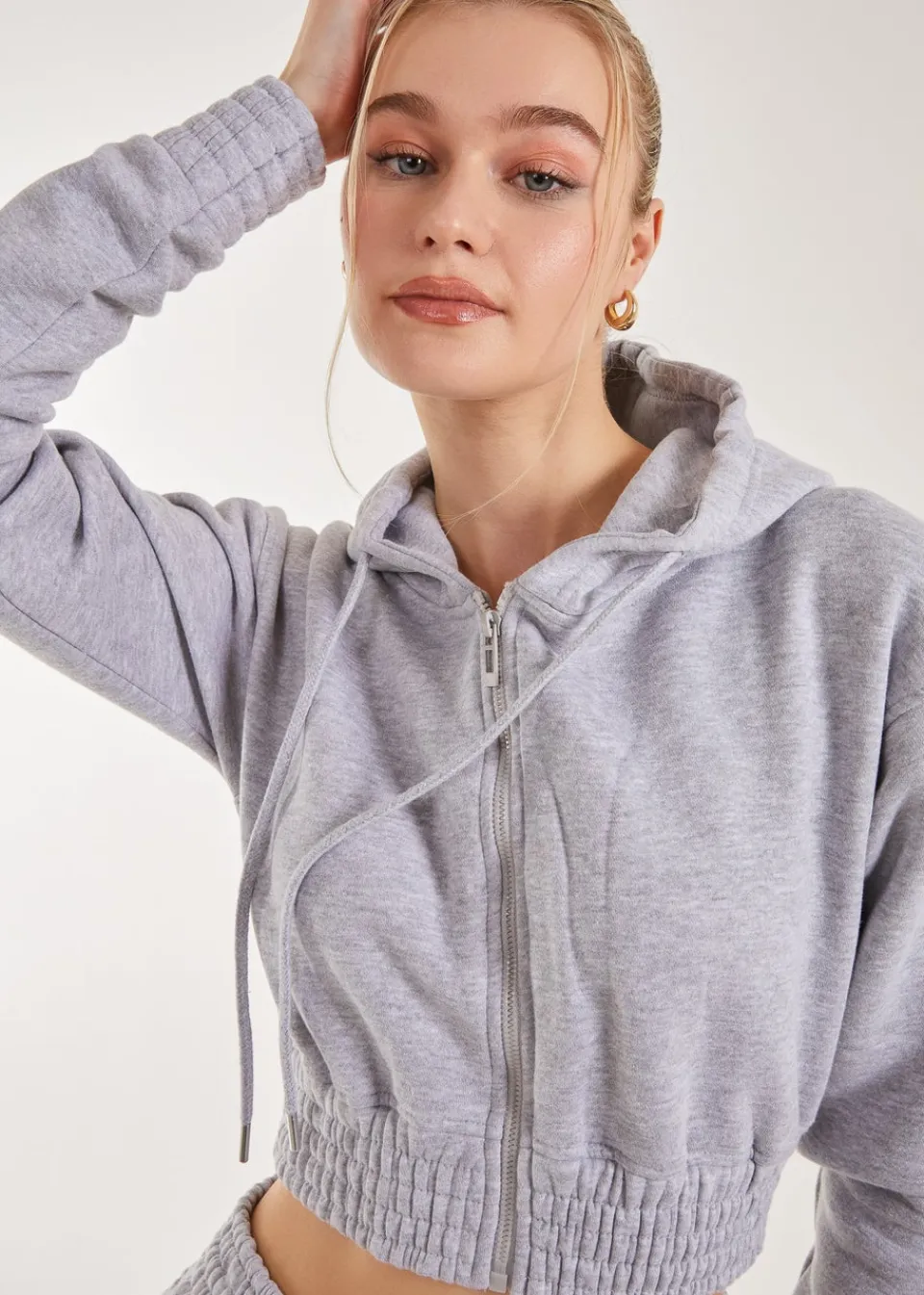 Tops>Pink Vanilla Long Sleeve Zip Up Hoodie