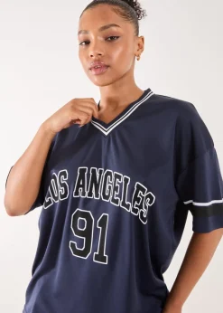 T-Shirts>Pink Vanilla Navy Sports Jersey
