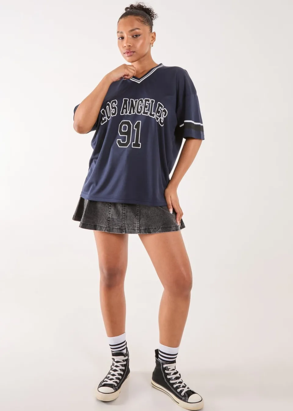 T-Shirts>Pink Vanilla Navy Sports Jersey