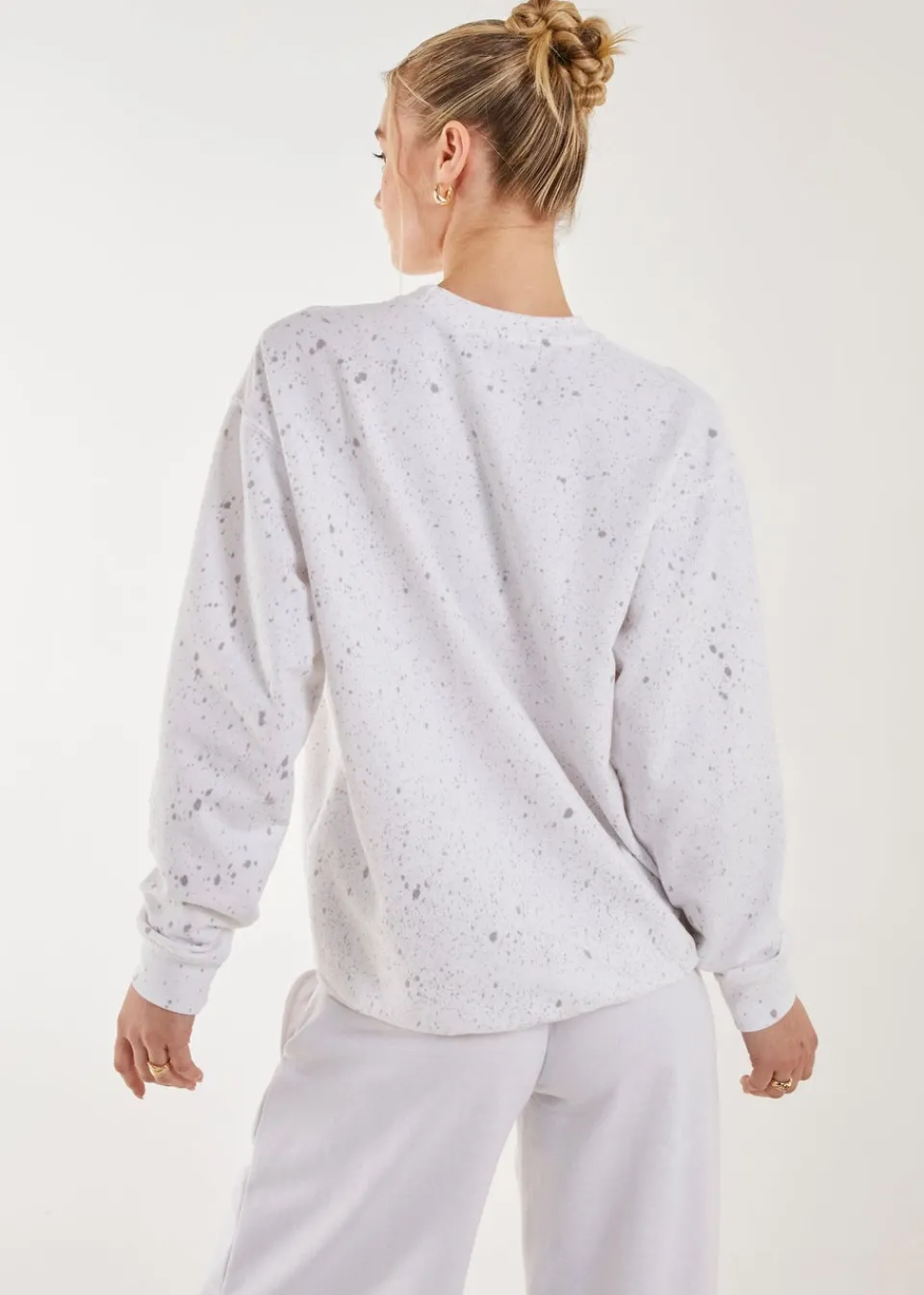 Tops>Pink Vanilla Oversized Acid Wash Sweatshirt