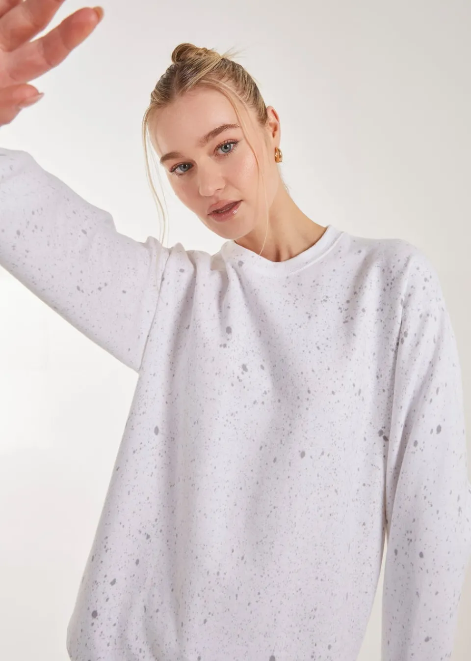 Tops>Pink Vanilla Oversized Acid Wash Sweatshirt
