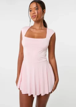 Jumpsuits & Playsuits>Pink Vanilla Pink Slinky Open Back Mini Flippy Playsuit