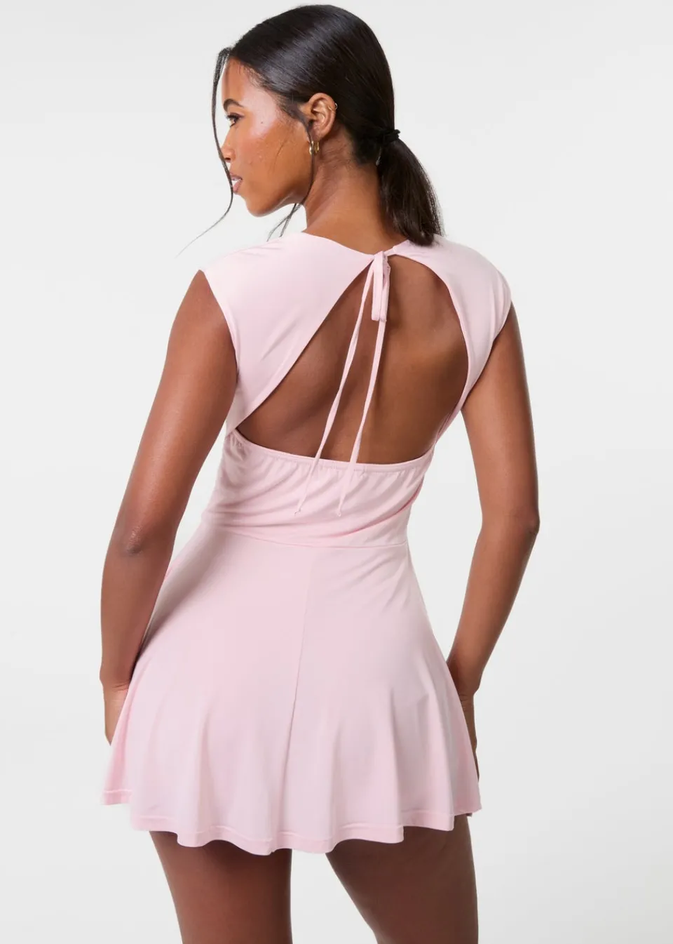 Jumpsuits & Playsuits>Pink Vanilla Pink Slinky Open Back Mini Flippy Playsuit