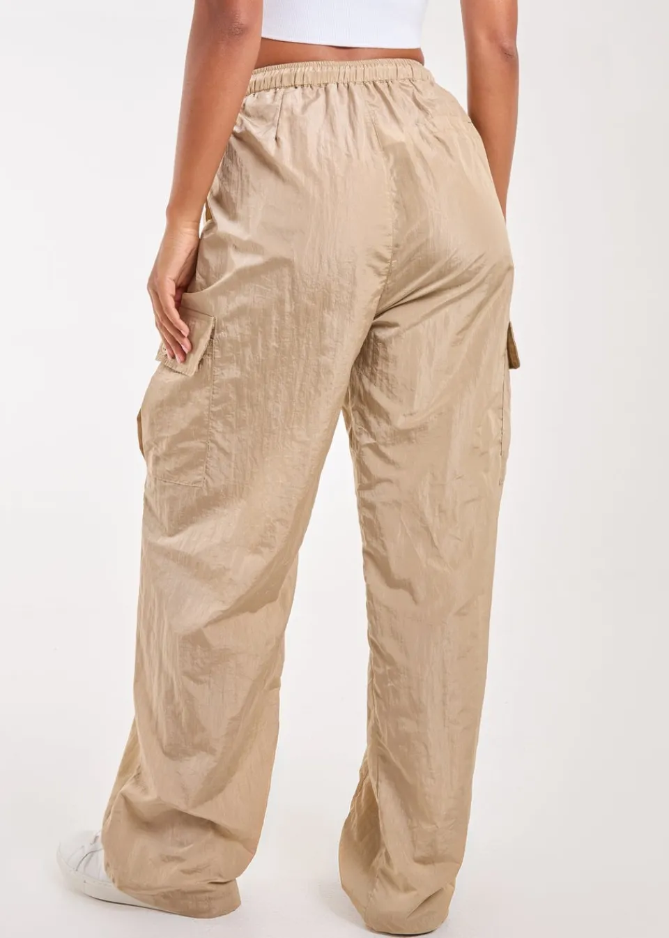 Trousers>Pink Vanilla Stone Parachute Cargo Pants