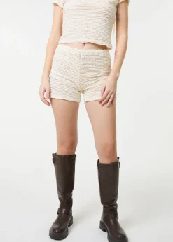 Skirts>Pink Vanilla Stone Textured Stretch Mini Shorts