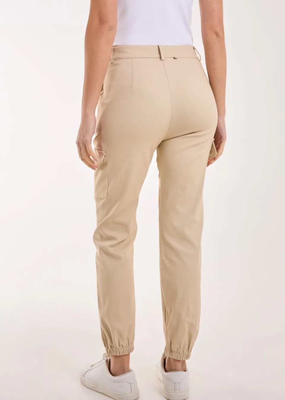 Trousers>Pink Vanilla Stone Utility Stretch Cargo Trousers