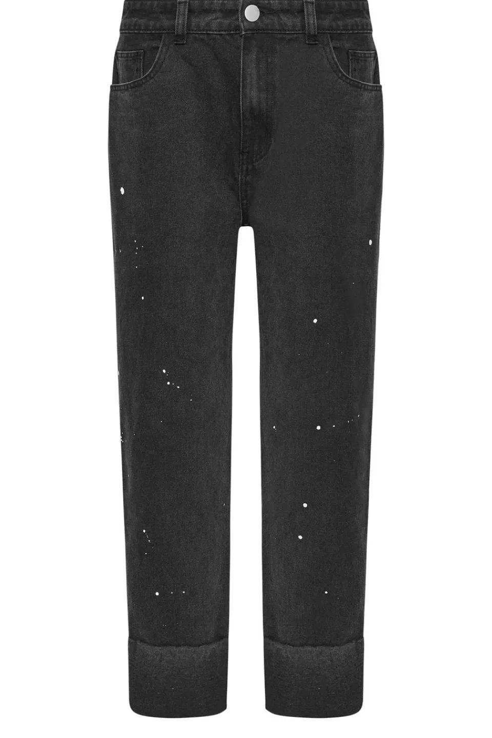 Jeans & Jeggings>PIXIEGIRL Black Paint Splatter Non-Stretch Wide Leg Jeans