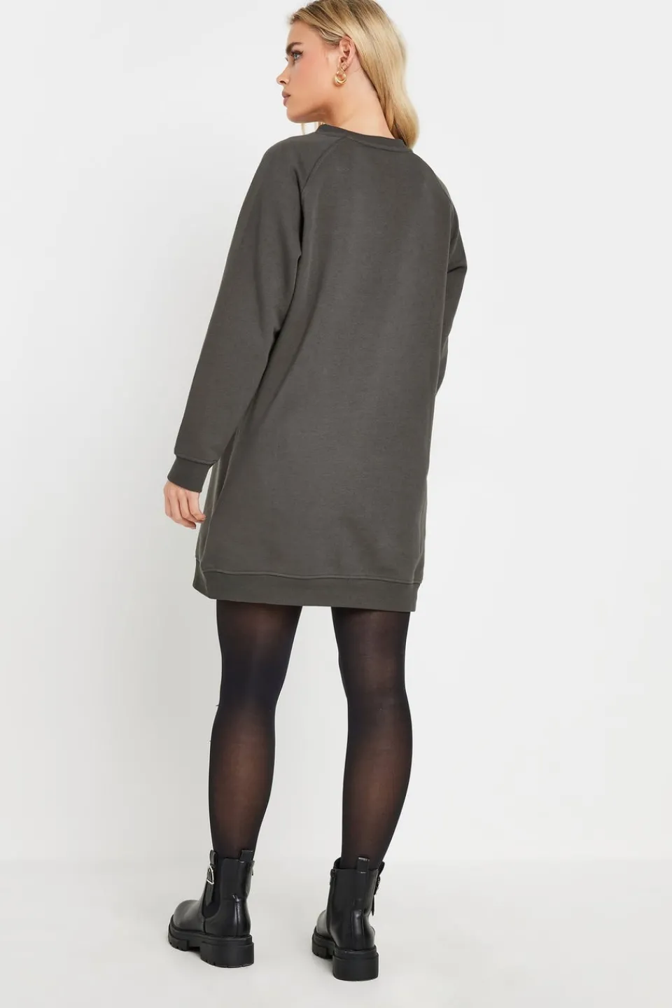 Dresses>PIXIEGIRL Grey Self Care Club Sweatshirt Dress