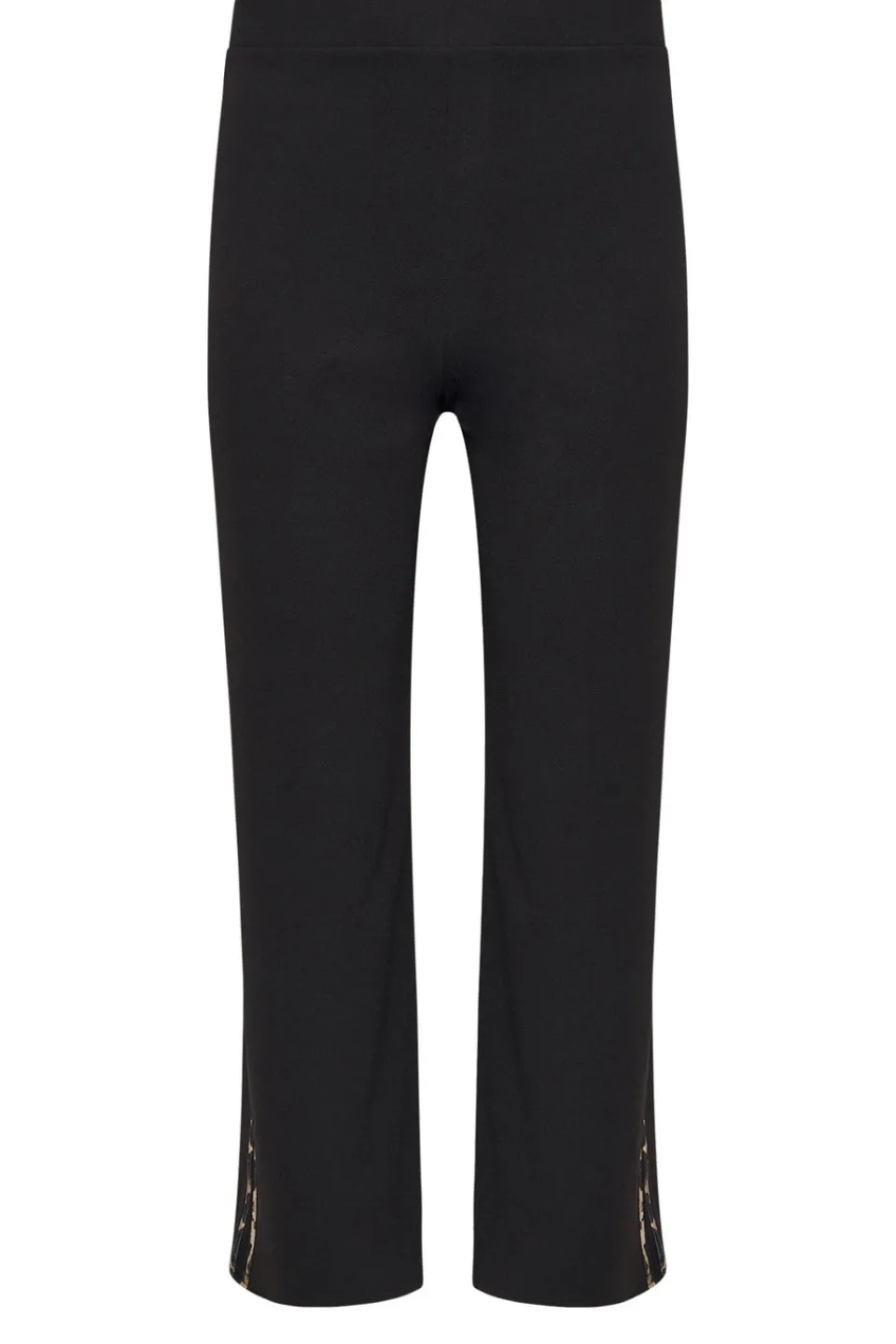 Trousers>PIXIEGIRL Petite Black Leopard Print Side Stripe Wide Leg Trousers