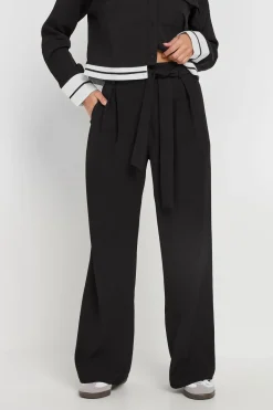 Trousers>PIXIEGIRL Petite Black Woven Side Wrap Trousers
