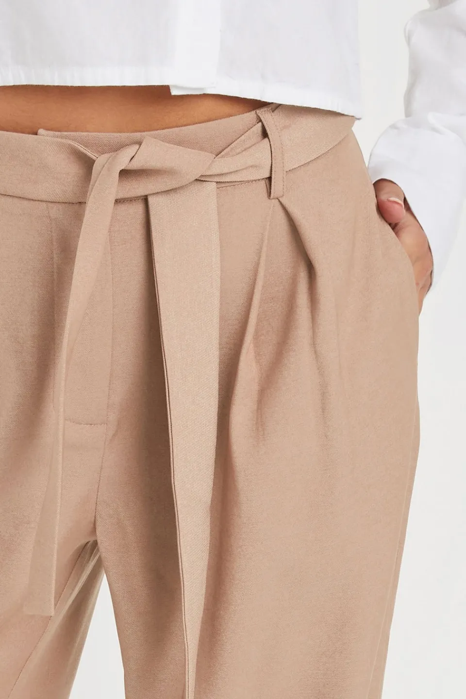 Trousers>PIXIEGIRL Petite Blush Pink Woven Side Wrap Trousers