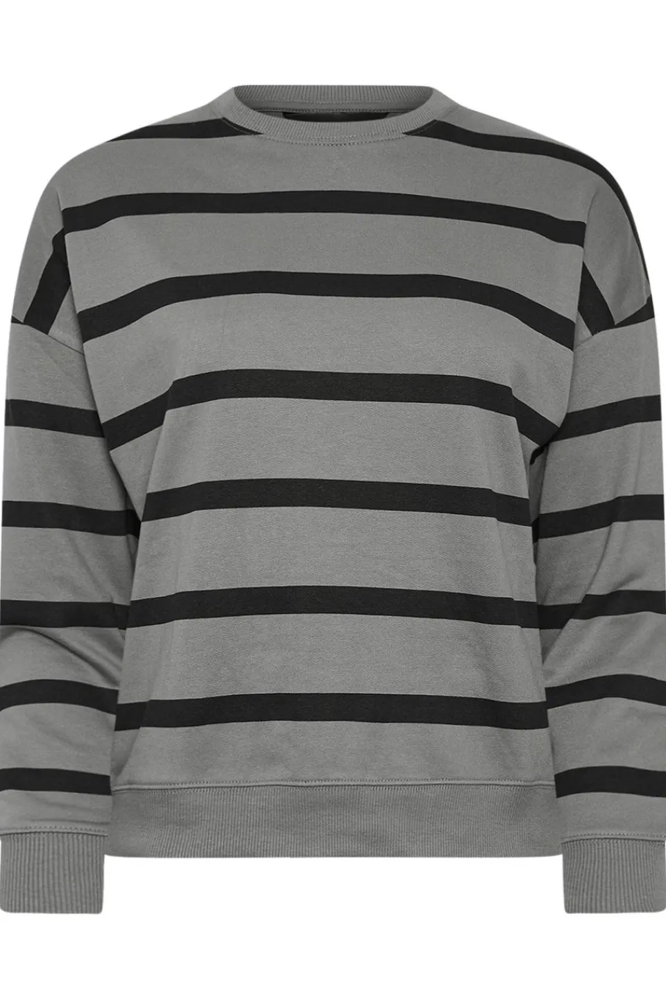 Tops>PIXIEGIRL Petite Charcoal Grey Stripe Sweatshirt