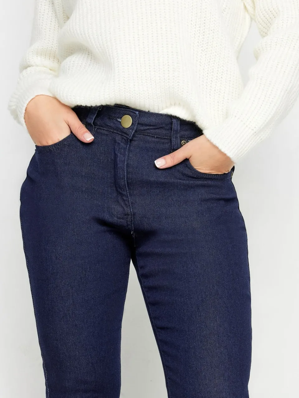 Jeans & Jeggings>PIXIEGIRL Petite Dark Blue Stretch Flared Jeans