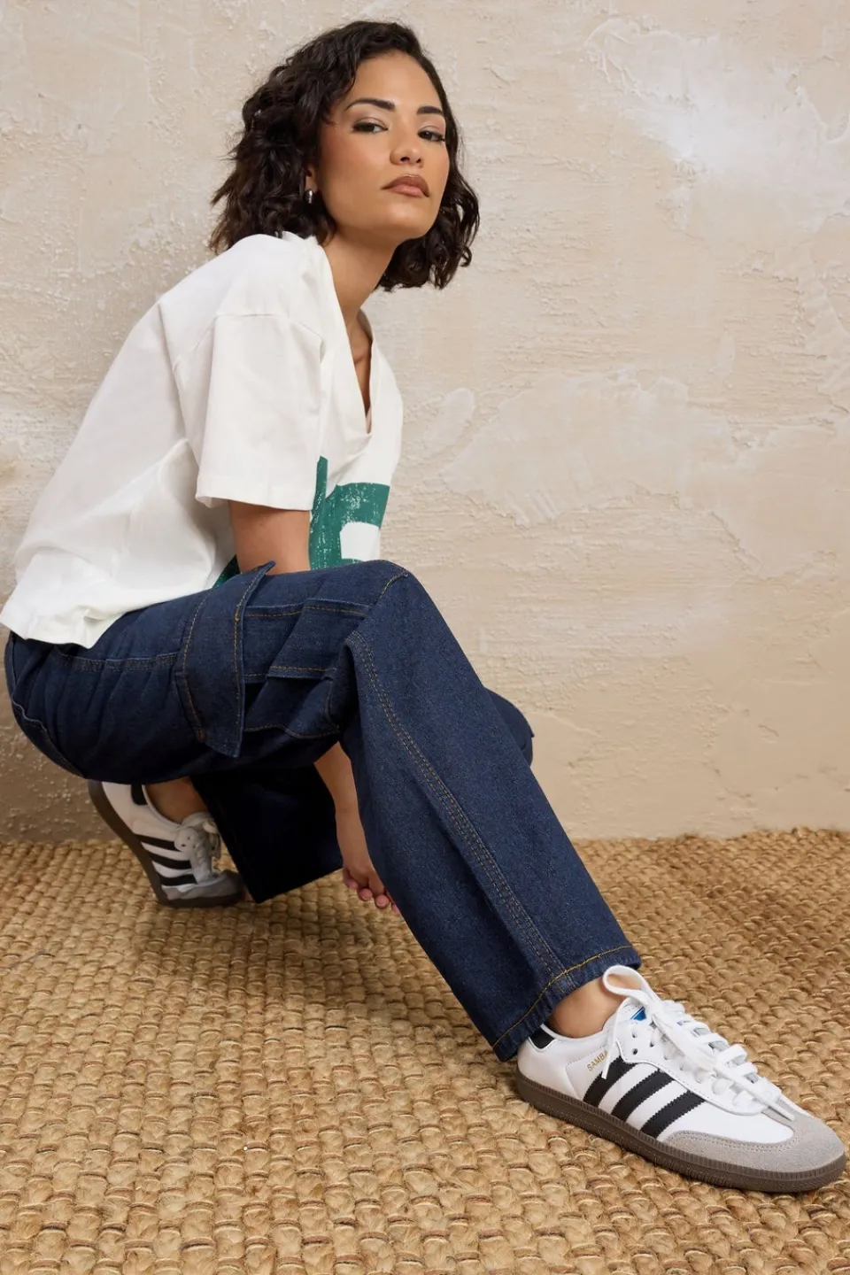 Jeans & Jeggings>PIXIEGIRL Petite Indigo Blue Non-Stretch Utility Cargo Jeans