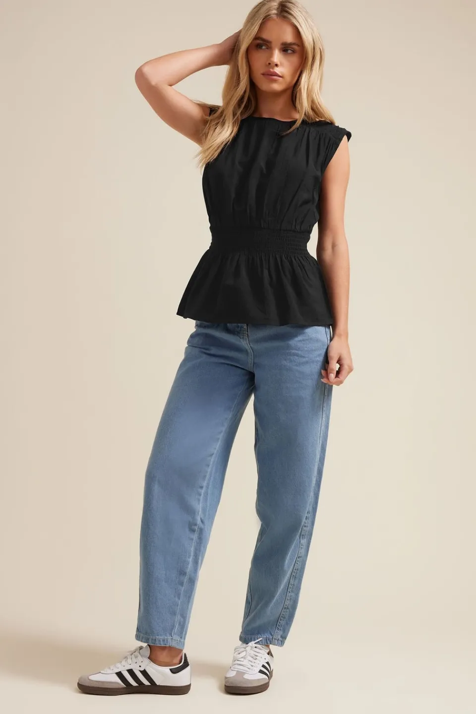 Jeans & Jeggings>PIXIEGIRL Petite Light Blue Non-Stretch Barrel Leg Jeans