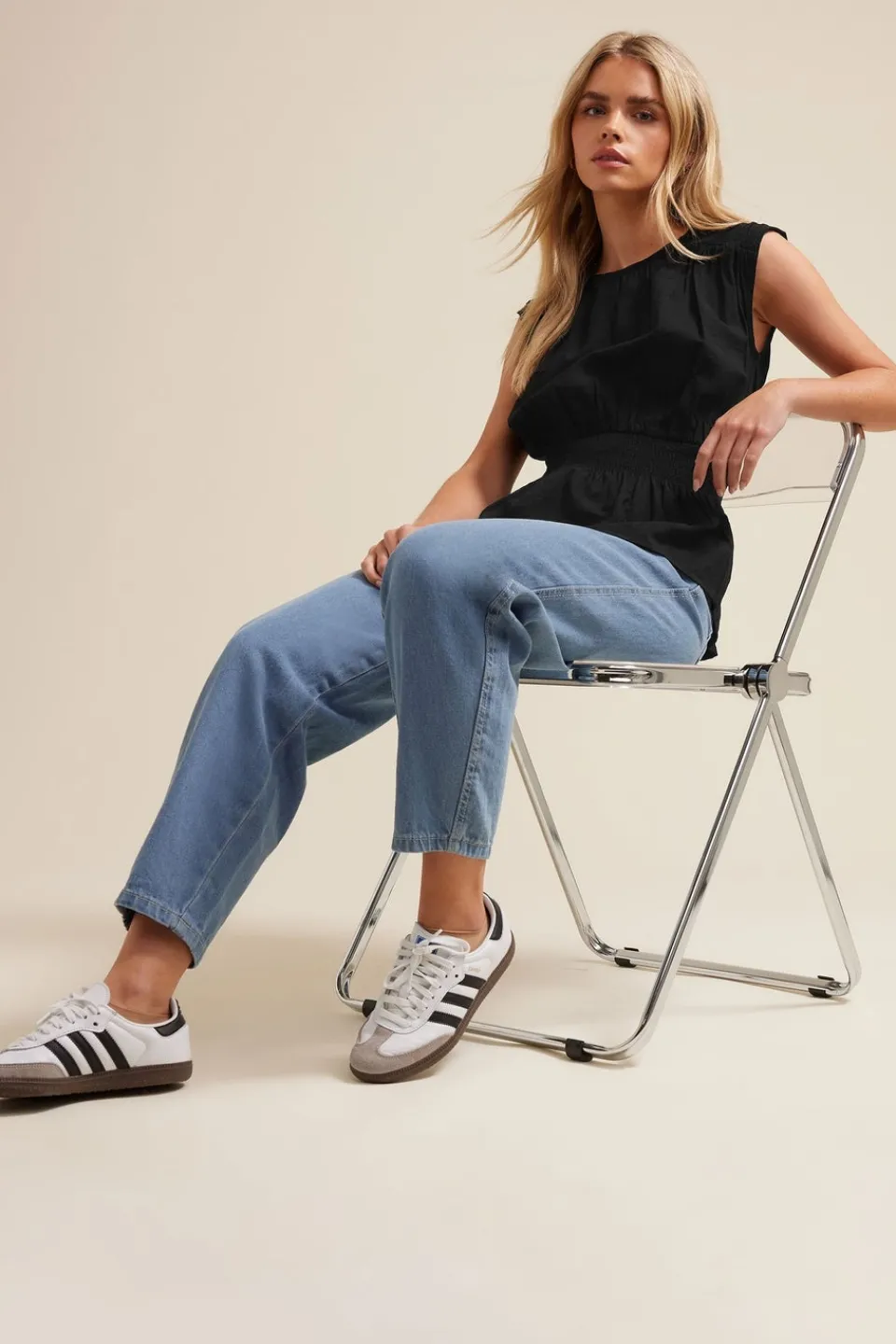 Jeans & Jeggings>PIXIEGIRL Petite Light Blue Non-Stretch Barrel Leg Jeans