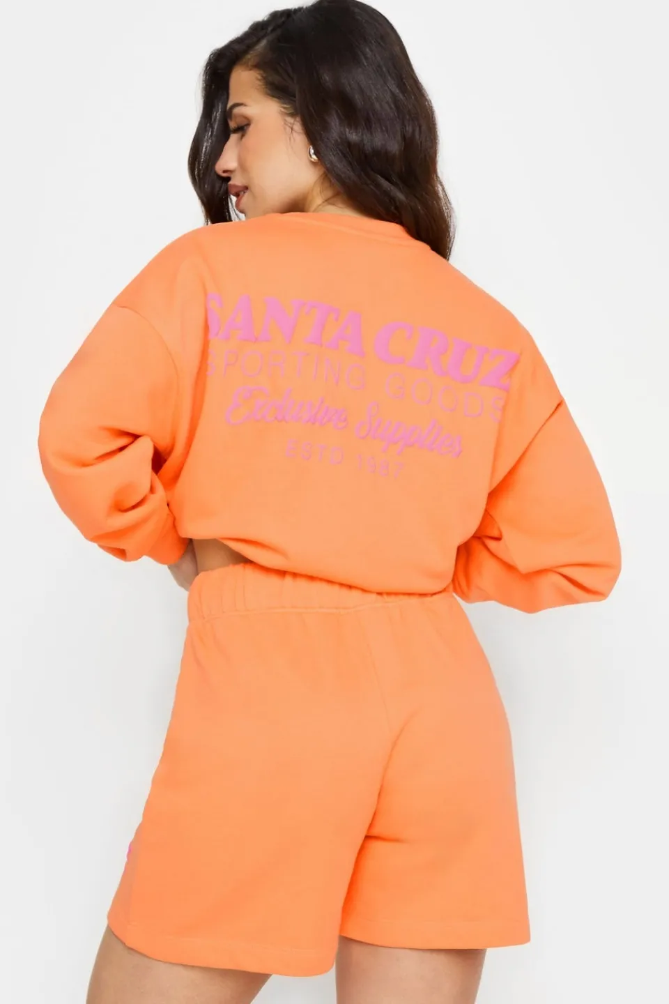 Shorts>PIXIEGIRL Petite Orange 'Santa Cruz' Slogan Jogger Shorts