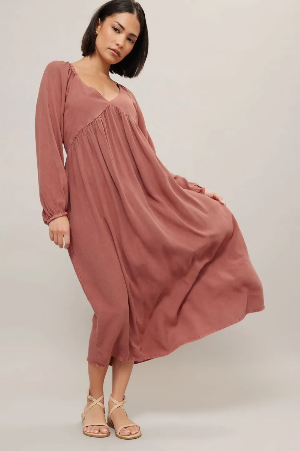 Dresses>PIXIEGIRL Petite Pink Woven Tie Back Smock Dress