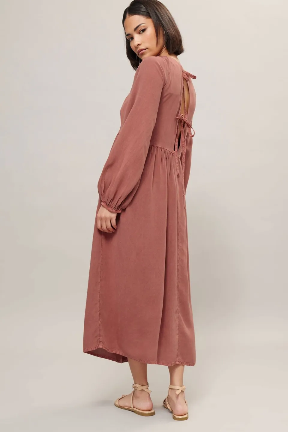 Dresses>PIXIEGIRL Petite Pink Woven Tie Back Smock Dress