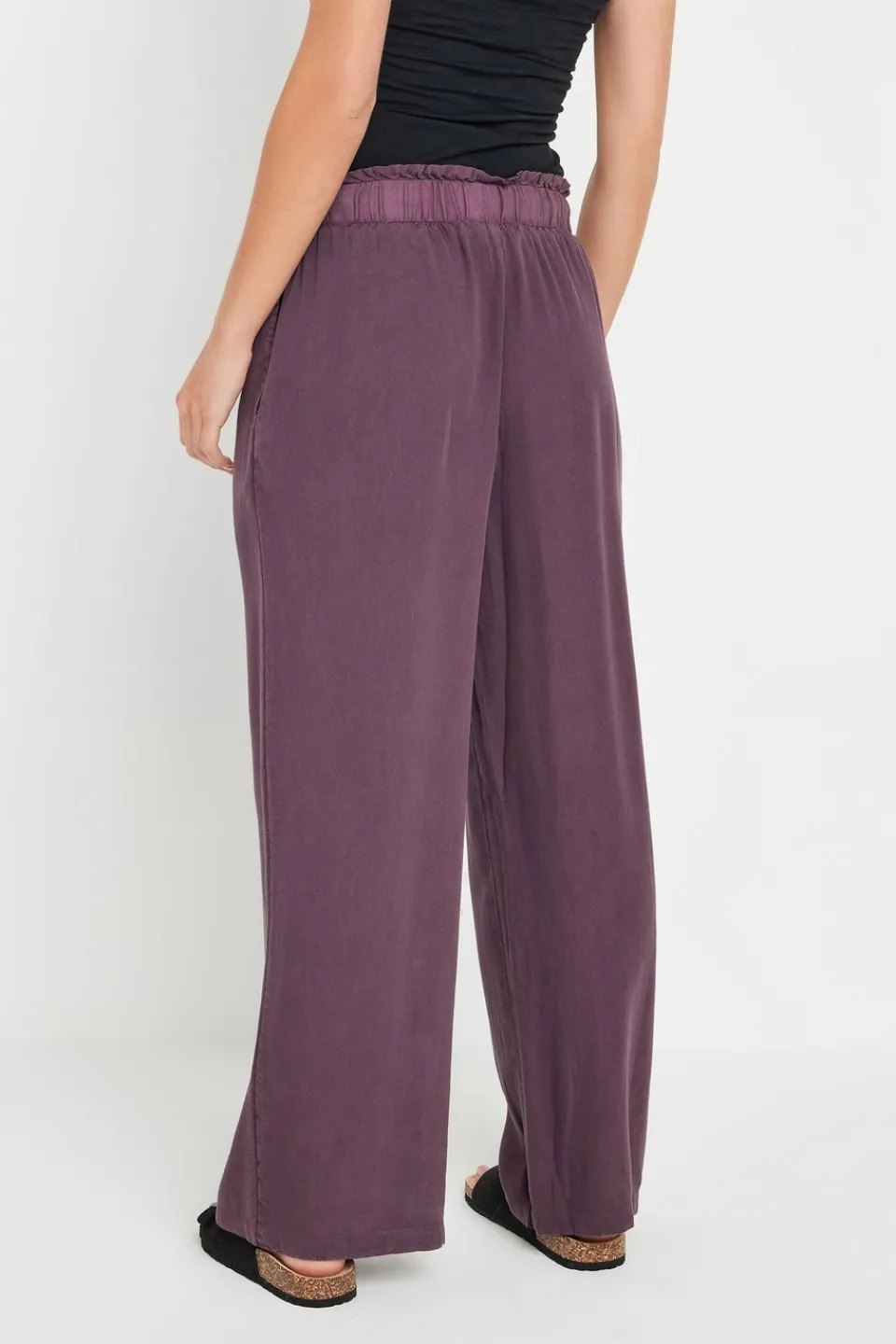 Trousers>PIXIEGIRL Petite Purple Acid Wash Wide Leg Trousers