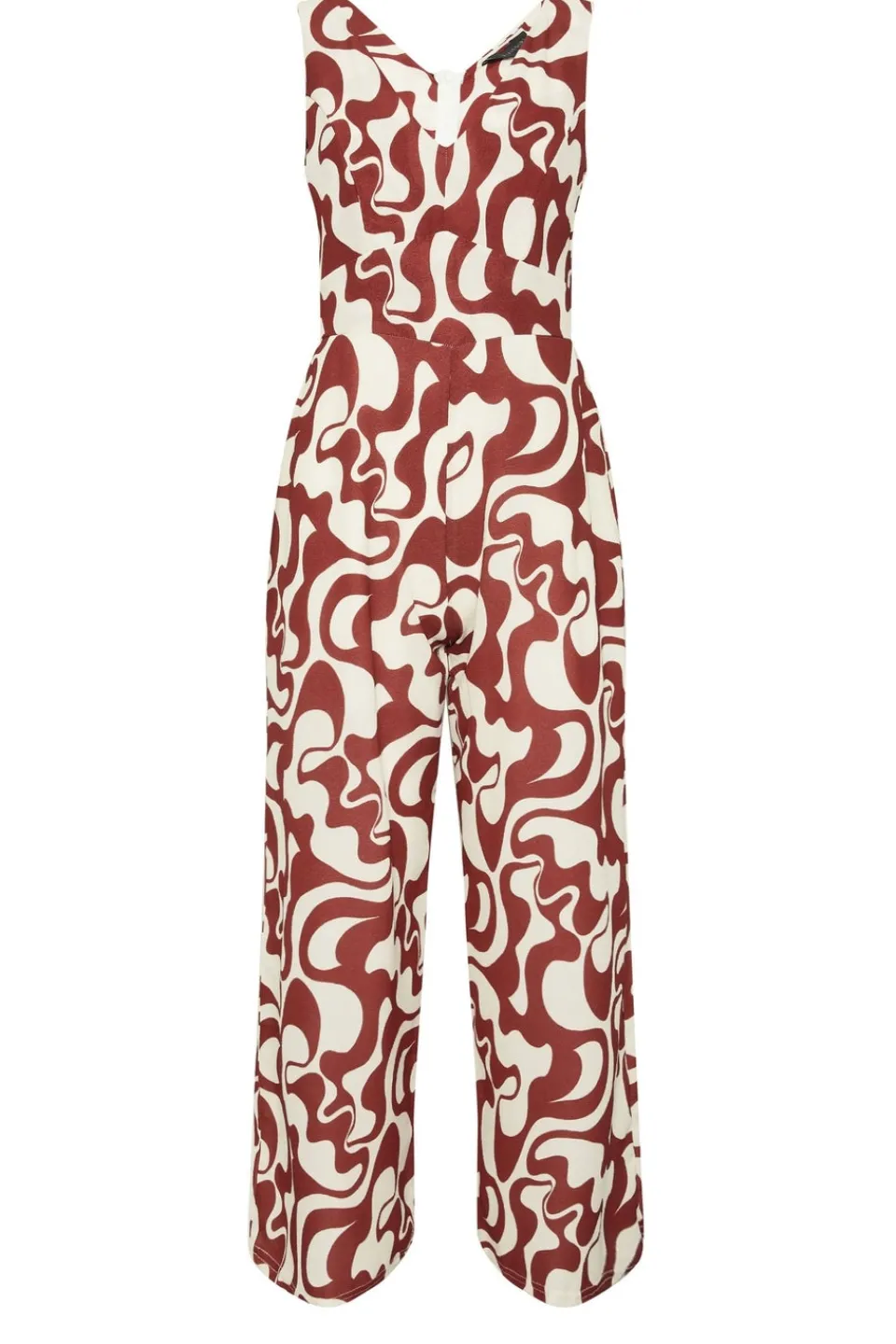 Jumpsuits & Playsuits>PIXIEGIRL Petite Red Swirl Print Wide Leg Jumpsuit
