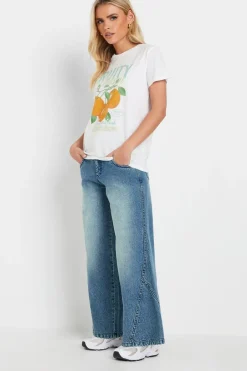 Tops>PIXIEGIRL White Cotton Fruity Graphic T-Shirt