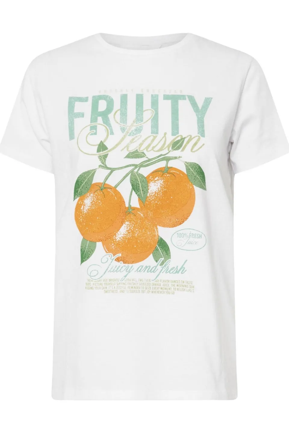 Tops>PIXIEGIRL White Cotton Fruity Graphic T-Shirt