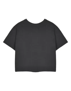 T-Shirts>Pusheen Grey Yum Noodles Cropped Short Sleeved T-Shirt