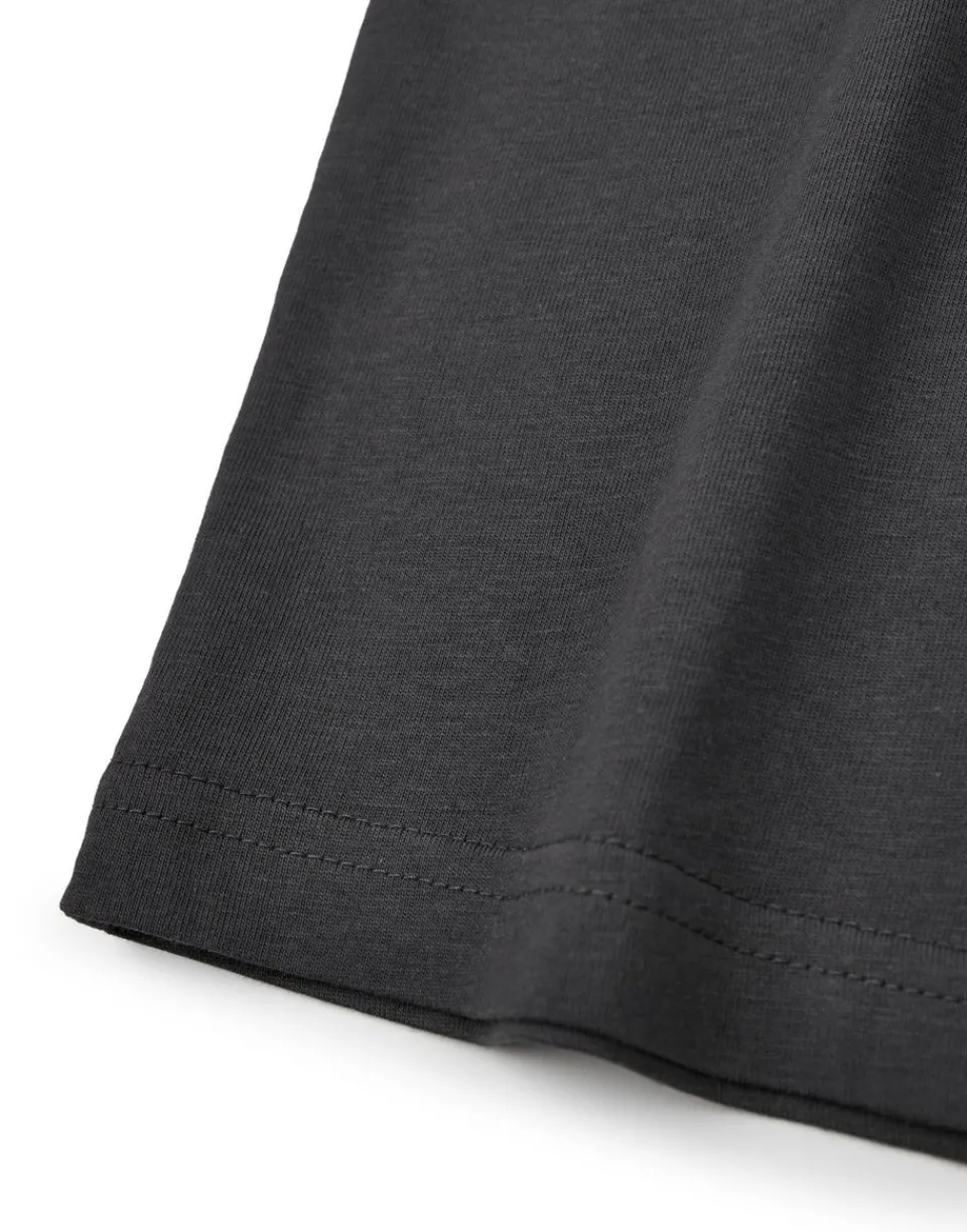 T-Shirts>Pusheen Grey Yum Noodles Cropped Short Sleeved T-Shirt