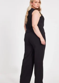 Trousers>Quiz Black Curve Palazzo Trousers