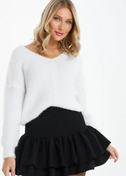 Skirts>Quiz Black Frill Mini Skirt