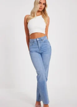 Jeans & Jeggings>Quiz Blue Denim Embellished Jeans