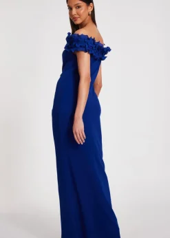 Dresses>Quiz Blue Ruffle Maxi Dress