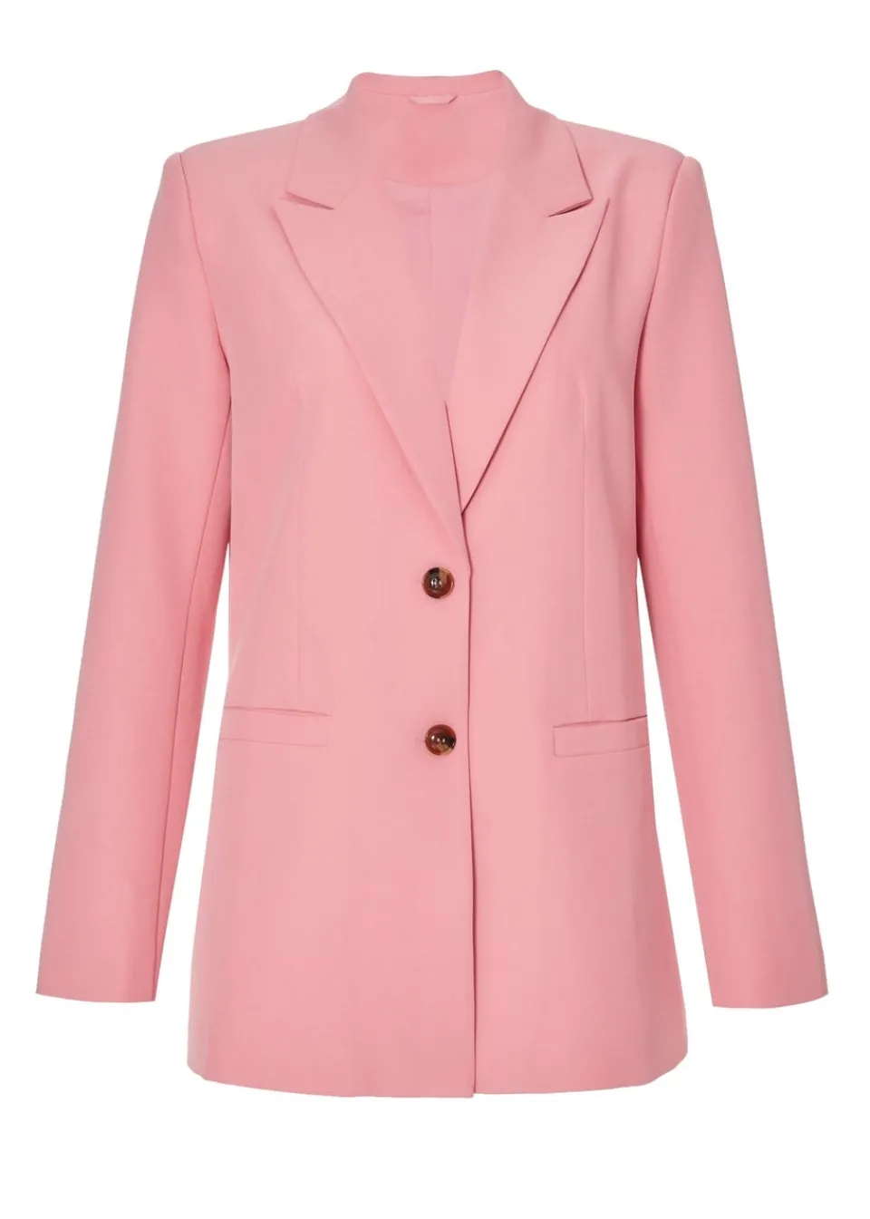 Coats & Jackets>Quiz Coral Petite Woven Long Sleeve Blazer