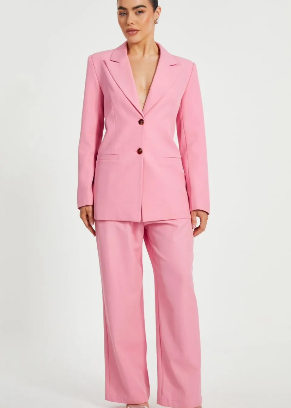 Trousers>Quiz Coral Petite Woven Wide Leg Trousers