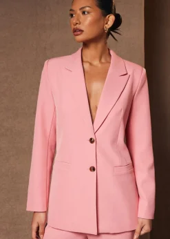 Coats & Jackets>Quiz Coral Woven Blazer