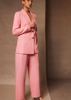Trousers>Quiz Coral Woven Wide Leg Trousers