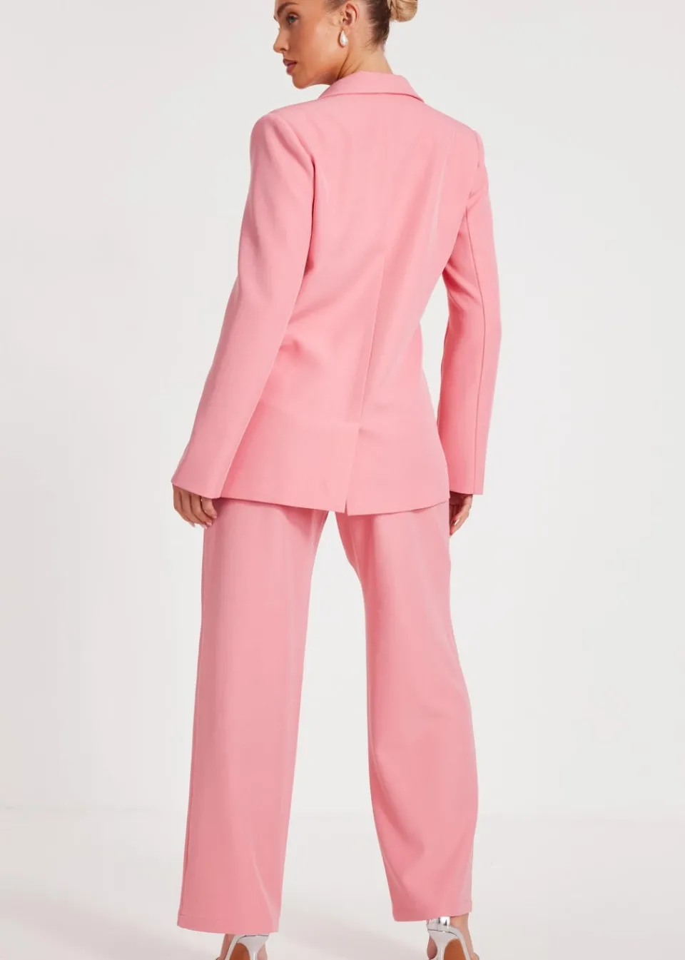 Trousers>Quiz Coral Woven Wide Leg Trousers