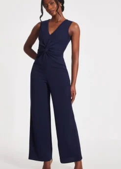Jumpsuits & Playsuits>Quiz Navy Gathered Front Jumpsuit