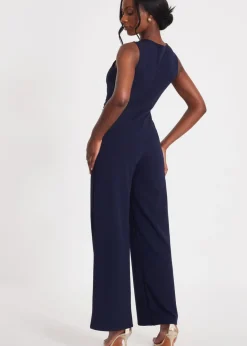 Jumpsuits & Playsuits>Quiz Navy Gathered Front Jumpsuit
