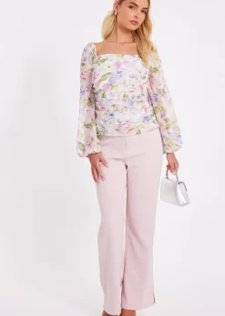 Trousers>Quiz Pink Tailored Trousers