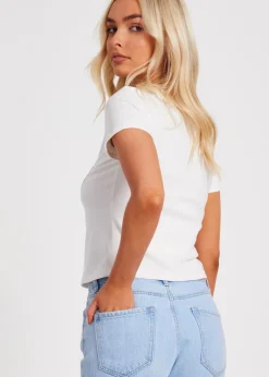 T-Shirts>Quiz White Cherry Print Top
