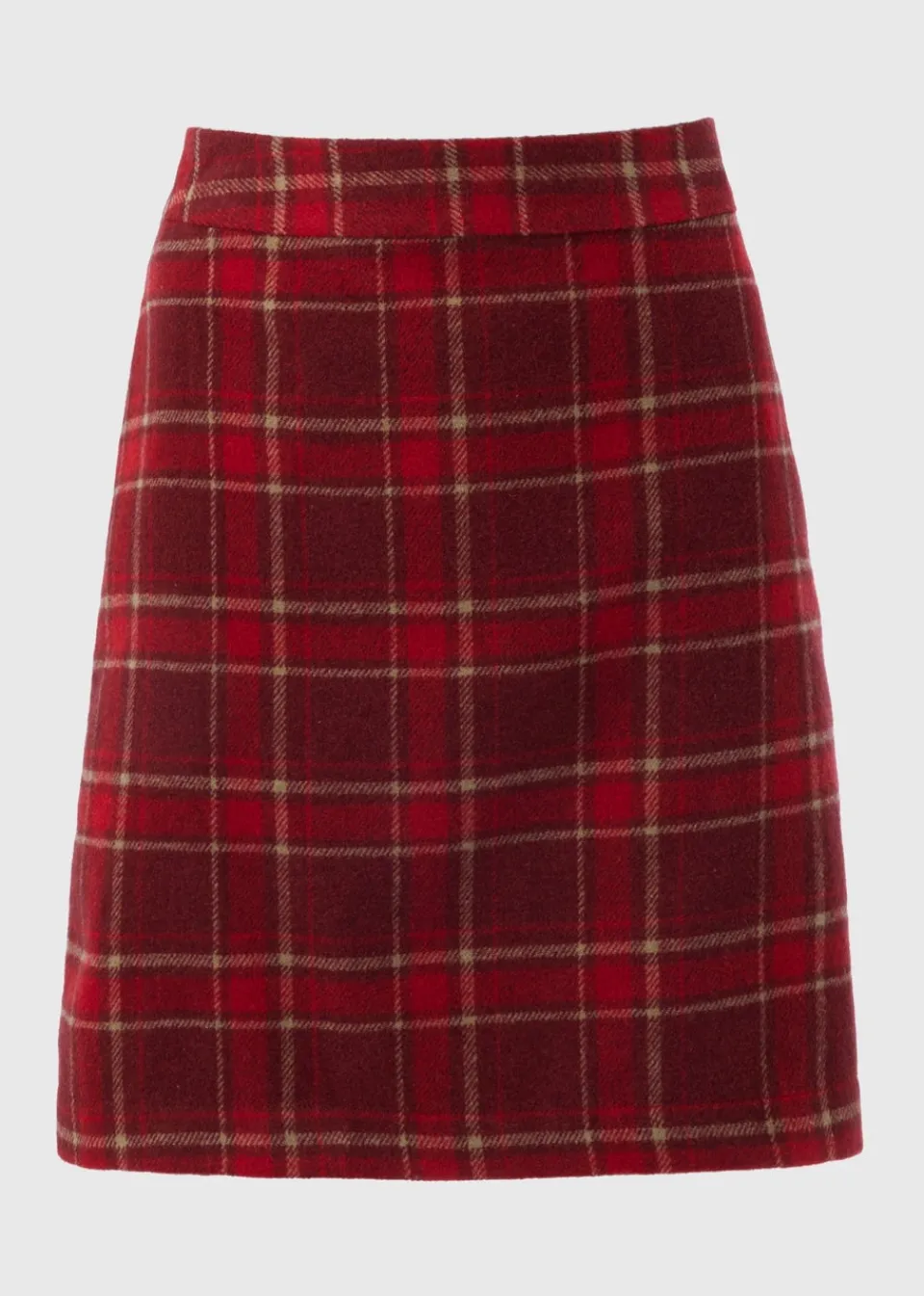 Skirts>Papaya Red Check A Line Skirt