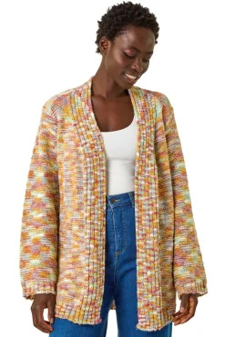 Tops>Roman Amber Purl Longline Knit Cardigan