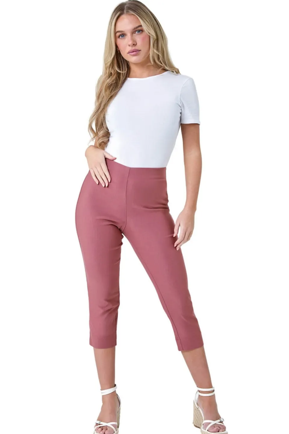 Trousers>Roman Beige Petite Cropped Stretch Trousers