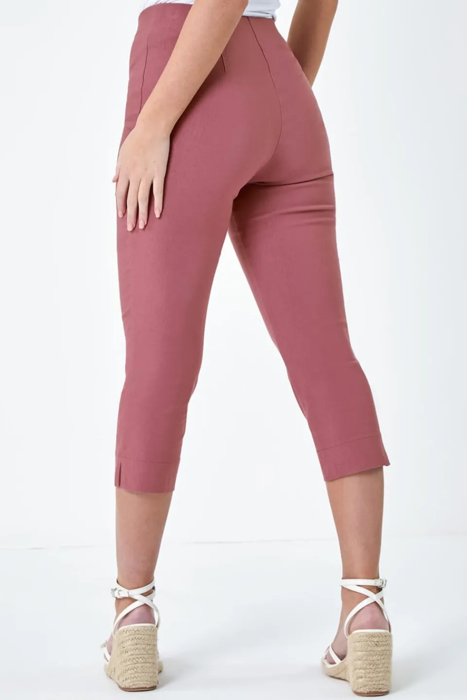 Trousers>Roman Beige Petite Cropped Stretch Trousers