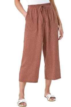 Trousers>Roman Biscuit Petite Spot Print Stretch Culottes